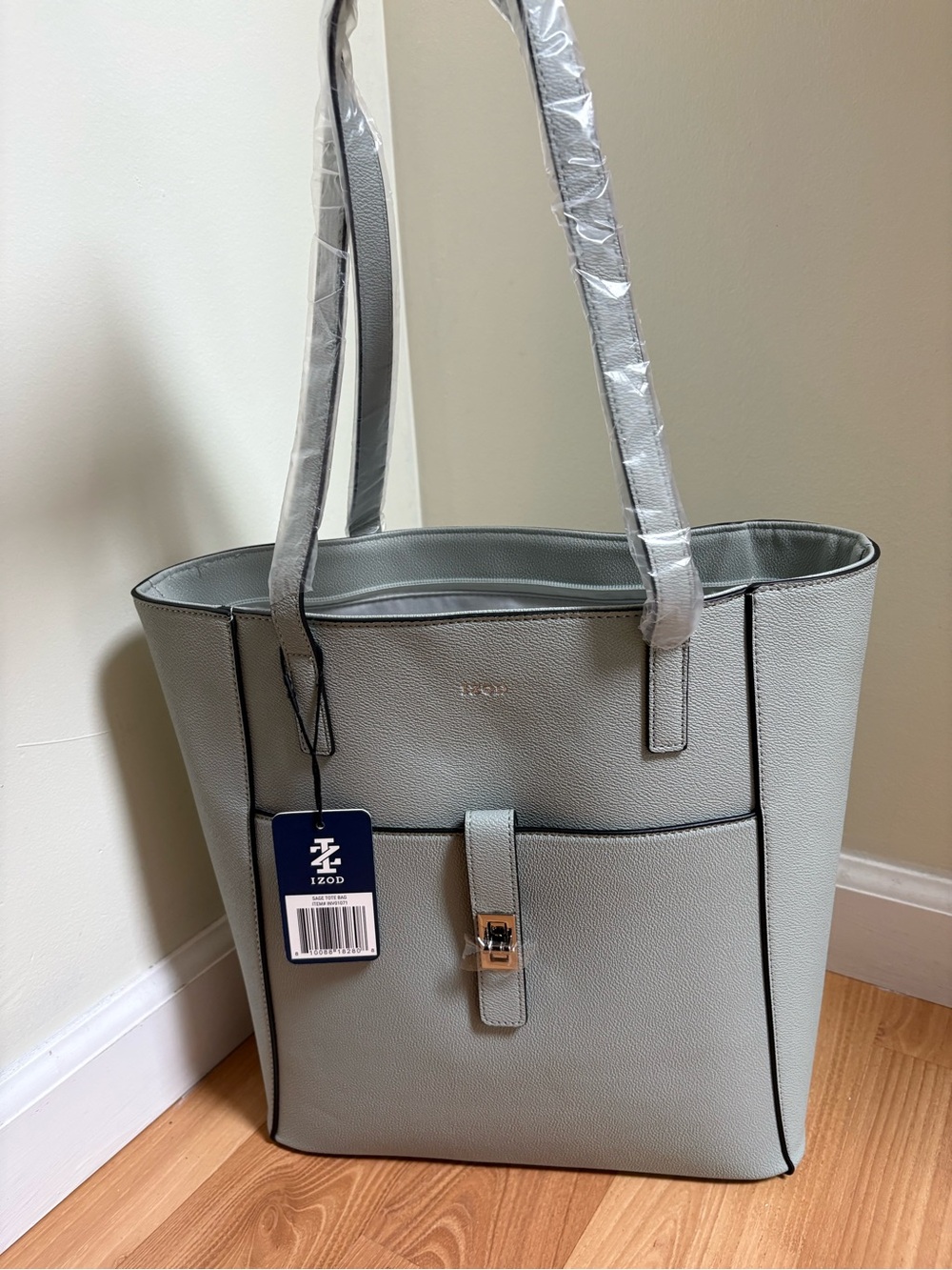 Mint Tote Bag with Front Pocket - Picture 4 of 8